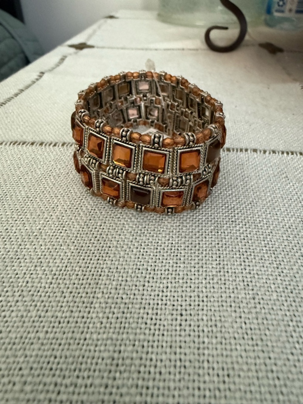 Amber Square Stone Stretch Bracelet - Women Jewelry